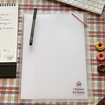 아이워너고홈 투포켓 파일 밴드 홀더 A4 화일 깔끔한 클리어 디자인, 단품 1개