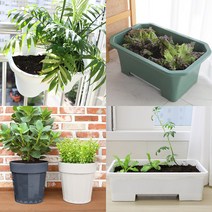 야외 중형 대형 분갈이 화분 18 종 테라스 상추 키우기 베란다 옥상 실내 텃밭, 09 피움 웨이브화분 (2구걸이형 화이트)