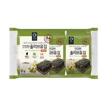 청정원 아침메뉴추천 건강한 올리브유 재래김 도시락 김 반찬 맛있는 어린이간식 간단한요리 간편식 5g 9봉 10개, 49세트