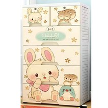 라오농MELNA 56 와이드 캐릭터 서랍장 플라스틱 수납장MJUUyyyd6011, 3#58x38x110cm