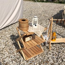 캠핑선반 우드쉘프 선반 테이블 3단, 내츄럴(밝은컬러)+쉘프가방