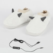 USB 온열 슬리퍼 온도조절 사무실 전기 발난로 수족냉증 풋워머 발 찜질기 발온열기, 검정, 40-41(250-255)