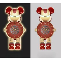 커스텀 아이언맨 벽걸이 시계 개업 집들이 선물 오픈 거실 베어브릭 세로형 인테리어 벽시계, 30X60, 01. 조명, 08번 디자인