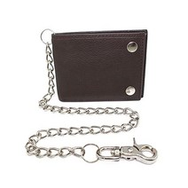JTBC JUZAR TAPAL COLLECTION RFID 차단 가죽 바이폴드 월렛 남성용 블랙 핏 바이커 18인치 롱 체인 없이 지갑