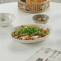 에라토 오블롱 도자기 플레이트 플레이팅 파스타볼 덮밥 타원접시, 타원접시(밀크티)