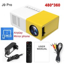 미니 빔프로젝터 Salange-J9Pro 프로젝터 LED 홈 미디어 플레이어 오디오 휴대용 480x360 픽셀 1080P HDMI USB 비디오 비머 지원, [13] J9Pro Yellow Sync, [01] EU 플매트 카펫 러그