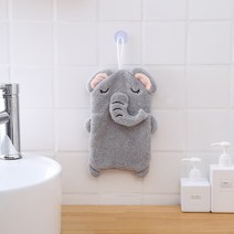 ASSARE 두툼하고 두꺼운 고리 핸드타올 주방수건, 그레이-코끼리