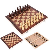 체스 chess game 3 in 1 chess set wooden backgammon checkers 실내 여행 chess wooden 접 chessboard chess, 44x44cm