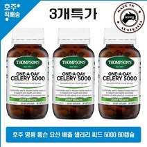 호주 명품 톰슨 하루1정 요산 배출 셀러리 시드 영양제 5000mg 60캡슐 3개특가, 3병