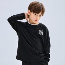 MLB 엠엘비 KIDS 베이직 레터링 로고 티셔츠 NY Black 7ATSB0234-50BKS