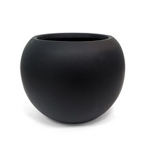플라스틱 FRP 달항아리 원형 무광 대형 거실 화분, 블랙