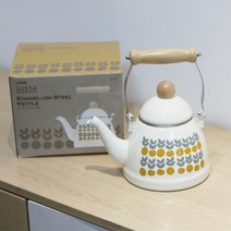 찌누청 인덕션 법랑 주전자 감성 화이트 난로 미니 캠핑, 작은 귤 주전자 1.4Lml