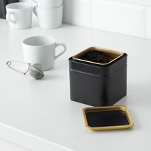 이케아 블롬닝 틴케이스 원두 가루 커피 캡슐 보관함 차통 차 티백 쿠키 용기, 01.틴케이스(10x10x10cm)