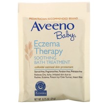 Aveeno 아기용 습진 테라피 수딩 배스 트리트먼트 무향 배스 팩 5개입 106g(3.75 oz)