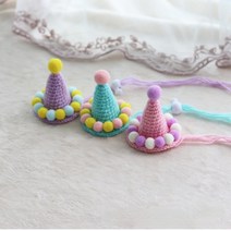 강아지 고양이 생일파티모자 소품, 핑크