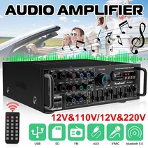 앰프 2000W bluetooth Stereo Amplifier Surround Sound USB SD AMP FM DVD AUX LCD Display Home Cinema Karaoke Remote Control, US Plug 193