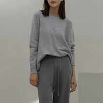 나인 (T-6317)앙고라 솔리드 보트넥 니트