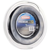 Tourna 프리미엄 폴리 테니스 스트링 블랙, 17g Reel / Black