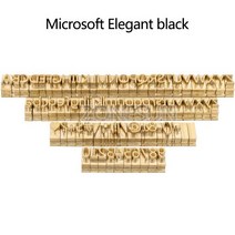 DIY T 슬롯 구리 10cm 홀더 52 알파벳 세트 10 숫자 20 기호 가죽 나무 로고 스탬프 금형 다이 컷 납땜 인두 세트, 01 Microsoft black