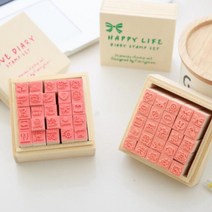미니 우드 스탬프 25종 도장 다꾸용품 다이어리꾸미기 감성 칭찬 고양이 찢었다 이게되네, 러브
