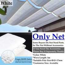 비닐하우스시공 조립식비닐하우스 두꺼운 자외선 차단 HDPE 패브릭 개폐식 웨이브 차양 네트 테라스 발코니 슬라이딩 캐노피 수영장 선 커버, White+1.5mx8m