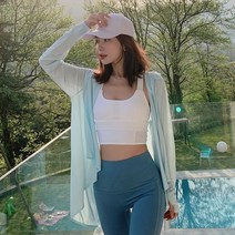 여성 자외선차단 여름 후드 집업 얇은 경량 바람막이 겉옷 냉장고원단 래쉬가드 흡한속건