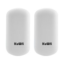 실외용 무선 방수 고출력 장거리 와이파이증폭기 KuWFi 5.8G 450Mbps 브리지 실외 라우터 CPE 포인트 투 12KM 액세스 8dbi 안테나 24V POE 어댑터 포함, [02] 2pcs, 02 2pcs