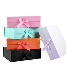 원터치 슬립 조립식 고급 리본 선물 상자 박스 싸바리 2호 26X19X8, 레드