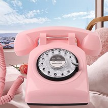 레트로 전화기 미국 빈티지 로터리 다이얼폰 MCEETA 폰 1960년대 코드폰 -611333, 블랙입니다.
