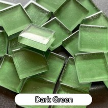 모자이크 재료 공예 취미 100g/3.52oz(약 50pcs) 1.5cm/0.59in 정사각형 유리 타일 4mm/0.16in 두께 DIY 만들기, 100g-3.52oz, Dark Green