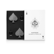 라피네르 로얄 스페이드 스톤형 차량용 방향제 튜베로즈앤로즈 본품 샤이닝실버 2p 세트, 4세트