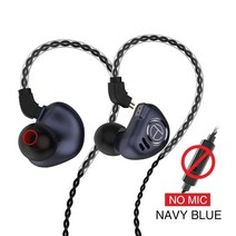 다중 드리아버 모니터링 인 이어 이어폰 헤드셋 TRN V90 4BA 1DD Metal Hybrid 하이브리드 밸런드스 다이나믹 드라이버 hifi, 파란색 마이크 없음