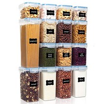 Vtopmart Airtight Food Storage Containers Set with Lids 15pcs BPA Free Plastic Dry Food Canisters f, 1개