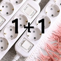 [1+1 이벤트] 오성정밀 멀티탭 1+1 총 2개 개별 접지 스위치, 접지(메인 스위치), 5구, 8m