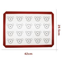 비 스틱 실리콘 베이킹 매트 마카롱 오븐 시트 퐁당 Bakeware 케이크 과자 도구 시트 반죽 롤 매트 패드 베이킹 도구, red42x29.5cm, 하나