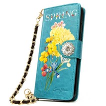 유미폰 FF Spring Flower 손목체인스트랩증정 DIA 5만원권 카드지폐수납 내구성 좋은 다이어리 핸드폰 케이스/갤럭시 A52S 케이스 A528