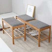 라탄 신발장 스툴 벤치 고급스러운 스툴 의자, 월넛 60cm A TYPE