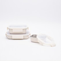 비오스코 레인지용 도시락 반찬통 스텐 밀폐용기 단품, 스텐 밀폐용기 0.92L, 아이보리x아이보리