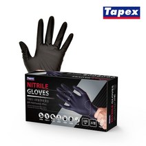 테이팩스 요리용 작업용 니트릴장갑 100매 소형 블랙, 없음, 소(S)