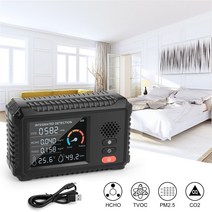 5-in-1 대기 질 모니터 다기능 이산화탄소 센서 TVOC HCHO PM2.5 PM10 가정용 가스 검출기 분석기, 한개옵션0