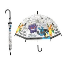 포켓몬스터 어린이 아동 55cm 돔형 비닐 우산 [그레이 스트라이프]