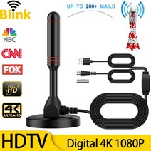TV안테나 tv 안테나 TV안테나선 홈 휴대용 디지털 vhfuhf 증폭기 4k 무료 hd 채널 실내 dvbt atsc 부스터 고범위 위성 수신기, 없음