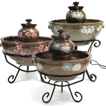 (이조전통옹기) 명품 2단 분수가습기 SET (대), 글로비언B 대[높은수반]-매화