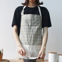 사각체크 북유럽앞치마, 그레이, 1개