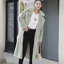 페이크퍼 에코퍼 코트 인조퍼 자켓 겨울 여성 인조 모피 푹신한 롱 루즈핏 라펠 오버