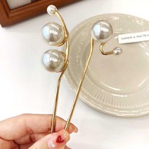 진주 포인트 메탈 비녀핀 올림머리 전용 뒤꽂이 헤어핀