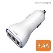 인씨네 3구 차량용충전기 USB 케이블없음 드리온 분리형 3.4A 포굿드라이브, 상세페이지 참조