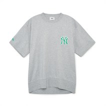 MLB 베이직 미디움로고 오버핏 오가닉 반팔 티셔츠 NY Melange Grey 262243