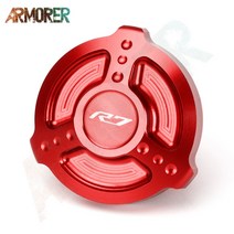 YAMAHA YZFR7 2022 오토바이 M27 * 3 CNC 알루미늄 엔진 볼트 연료 필러 캡 액세서리, 03 R7 LOGO Red