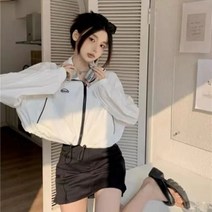 힙합 스트릿웨어 크롭 자켓 빈티지 집업 윈드브레이커 코트 루즈핏 얇은 아우터 세련